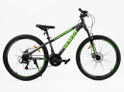 Велосипед 26 ST Corso «GENESIS»  T-26921 сталь 13", (к-т SunRun) графітово-салатовий