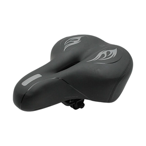 Сідло на демпферах з отвором SHENGXIN "Полум'я біле", чорне матове