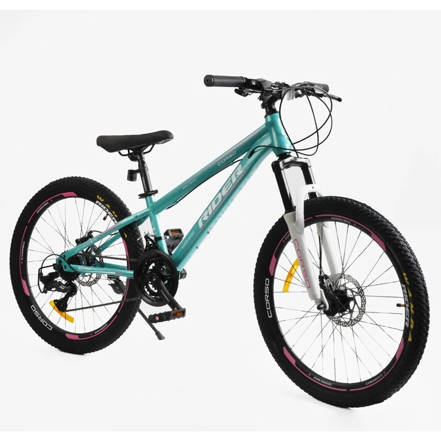 Велосипед 24 ST Corso «RIDER» RD-24019 сталь 11", (к-т LTWOO-A2) бірюзовий фото westvelo.com