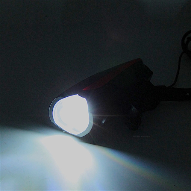 Фара usb + сигнал №058 FY-058 (7588) (250lm) фото westvelo.com