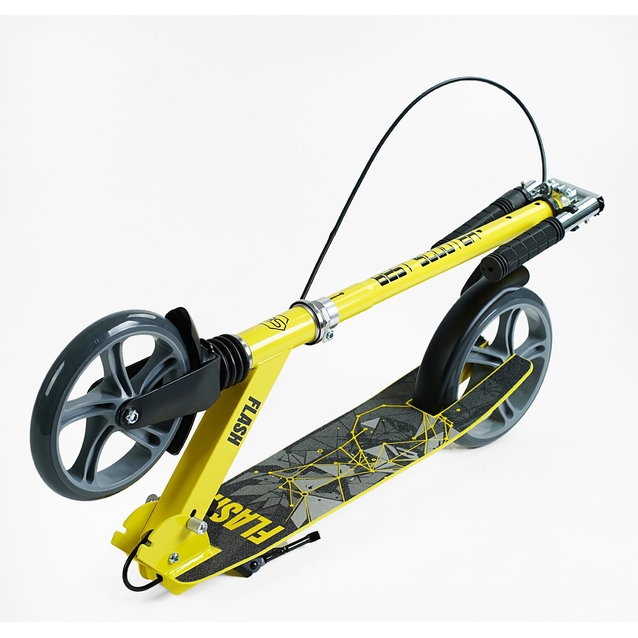Самокат дитячий 2-х колісний, PU Best Scooter «FLASH» FL-14320 жовтий, Ø200mm, ручне гальмо, 1 амортизатор передній фото westvelo.com