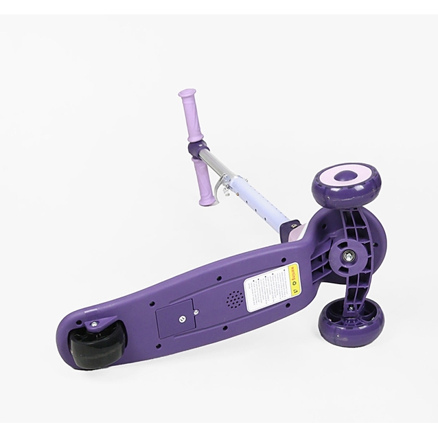 Самокат дитячий 3-х колісний Skyper S-226-18 L фіолетовий, колеса PU Ø125mm/35mm зі світлом, підсвічування платформи та керма, кермо складне фото westvelo.com