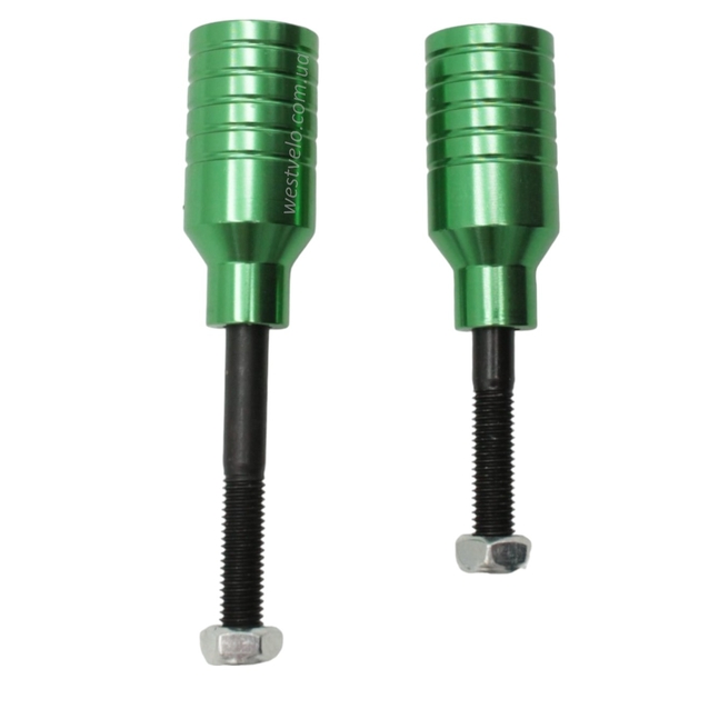 Пеги трюкового самоката AL. анодовані, зелені, L-5.5 см (1055) фото westvelo.com