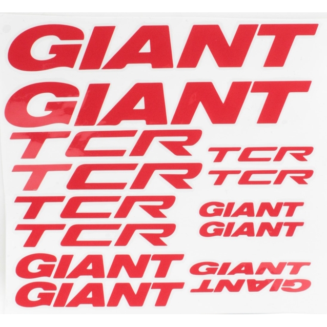 Наклейки GIANT TCR білий фон, червоні фото westvelo.com