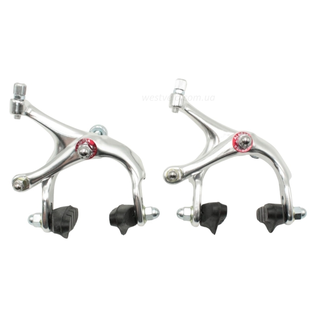 Комплект гальм шосейних ALHONGA ROAD алюміній сірий (перед+зад, ручки, троси) фото westvelo.com