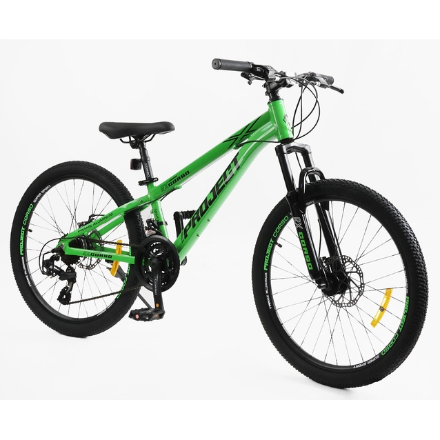Велосипед 24 AL Corso «PROJECT» R-24119 алюміній 11", (к-т Saiguan) салатовий фото westvelo.com