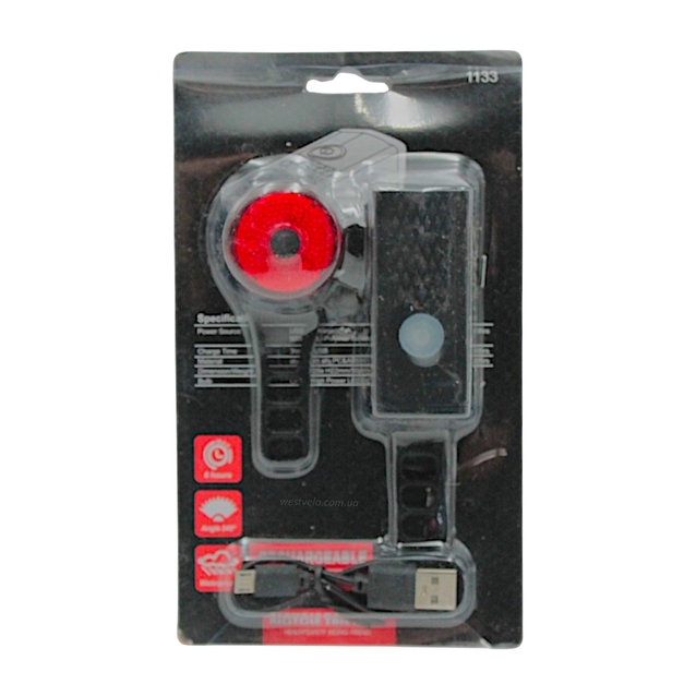 Фара + мигалка на usb зарядку BL-1133 LED micro USB (800 mAh) фото westvelo.com