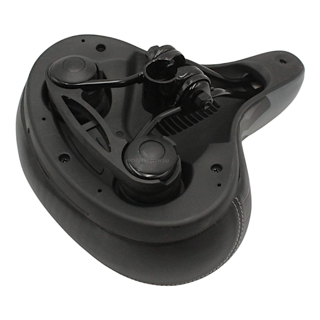 Сідло на демпферах AVANTI № 53 (Sykee) широке, чорно-сіро-синє фото westvelo.com