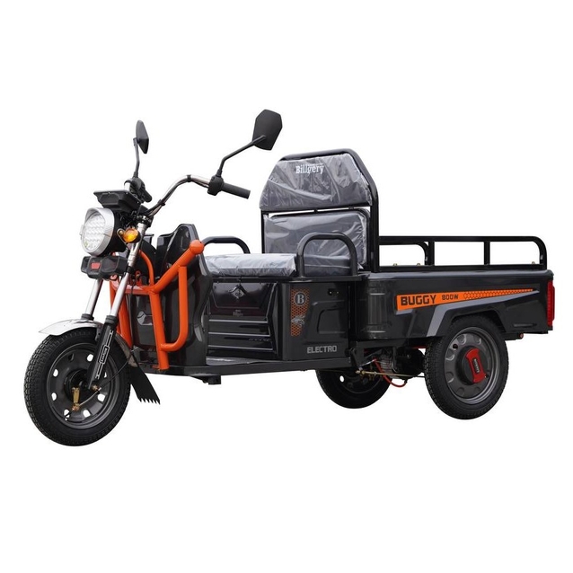 Трицикл РОЗІБРАНИЙ вантажний Corso «TRUCK ONE» BG-704512, двигун 800W, акумулятор 60V 32Ah графеновий, чорно-помаранч 5 МІСЦЬ+ 1 ящик.акум, колеса 12" фото westvelo.com