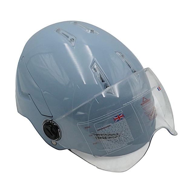 Мото шолом, відкритий (M-XL) "DAVID" D316, синій глянцевий (ABS) фото westvelo.com