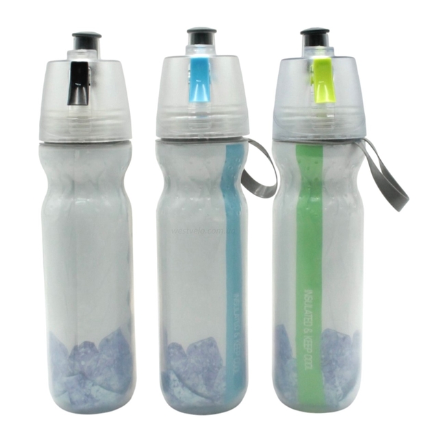 Фляга-термос COOL.B 750 ml харч.пластик біло-синя, з оприскувачем фото westvelo.com