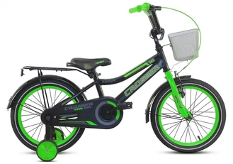 Дитячий велосипед 18 Crosser «ROCKY» 012 чорно-салатовий (+кошик сітка великий) []