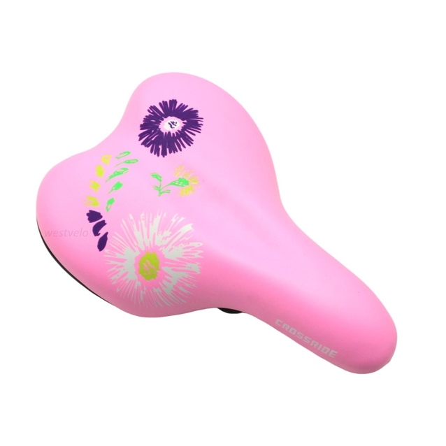 Сідло дитяче CROSSRIDE №327-2, рожеве (230X140) пластмасова основа фото westvelo.com