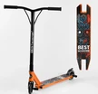 Самокат трюковий Best Scooter «ROBOT-1» 18378 помаранчево-блакитний, HIC-система, пеги, AL диск та дека, колеса PU Ø110mm, ширина керма - 52 см, висота - 83 см фото westvelo.com