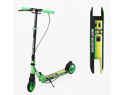 Самокат дитячий 2-х колісний, PU Best Scooter «RIO» R-15800 салатовий, Ø145mm, передній амортизатор, AL гальмо