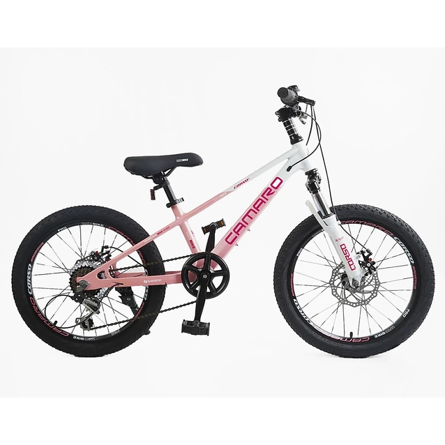 Велосипед 20 MG Corso «CAMARO» CM-61574 магній 11", (к-т SHIMANO) рожево-білий фото westvelo.com