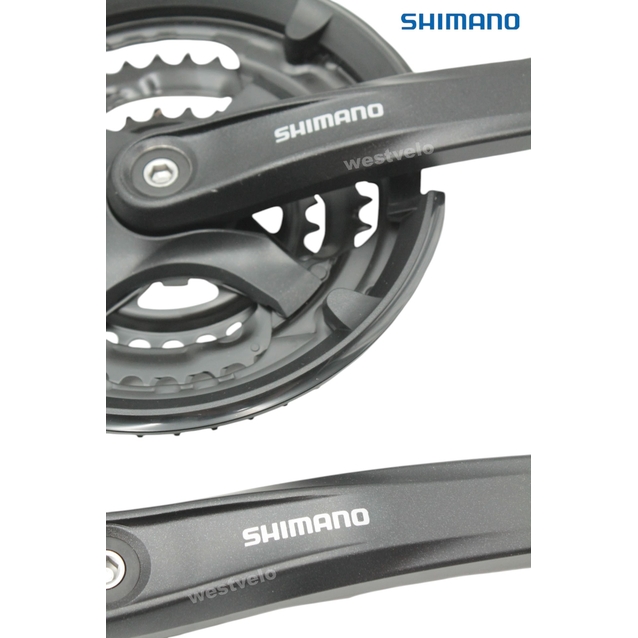 Система шатунів мтв велика SHIMANO FC-TY 701 AL.чорна (28/38/48Т) L-175мм, з фіксуючим болтом фото westvelo.com