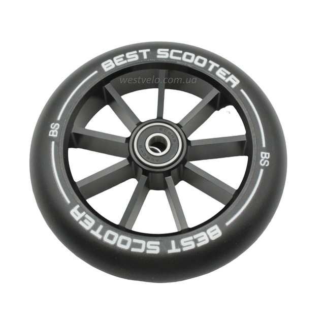 Колесо трюкового самоката "Best Scooter" (471) AL. Ø120мм, поліуретан, чорний фото westvelo.com