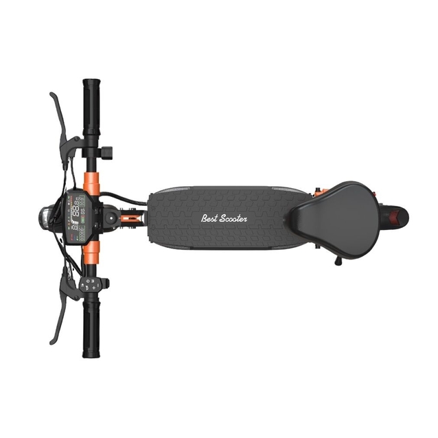 Електросамокат Best Scooter MS-84116 двигун 800W, акумулятор літієвий 48V 17.5Ah з сидінням, складний, колеса 10, чорно-помаранчевий фото westvelo.com