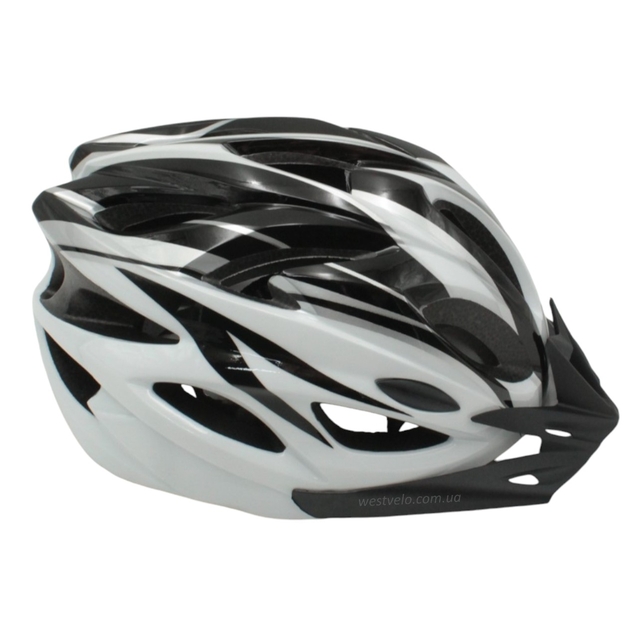 Вело шолом (54-56см) чорно-білий фото westvelo.com