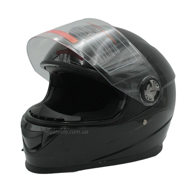 Мото шолом, закритий (S 55-56) BLD-М65 інтеграл, чорний глянець фото westvelo.com