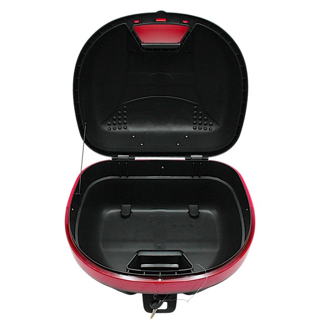 Кофр (багажник) для мотоцикла задній LIPAI 668 (456х402х291) 28L чорно-червоний, з катафотом, швидко з'ємний фото westvelo.com