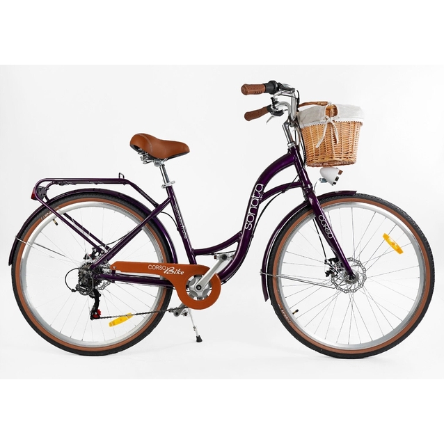 Міський велосипед 28 AL Corso «SONATA» SN-28962 алюміній 18", (к-т SHIMANO) фіолетовий (+к/к/б) фото westvelo.com
