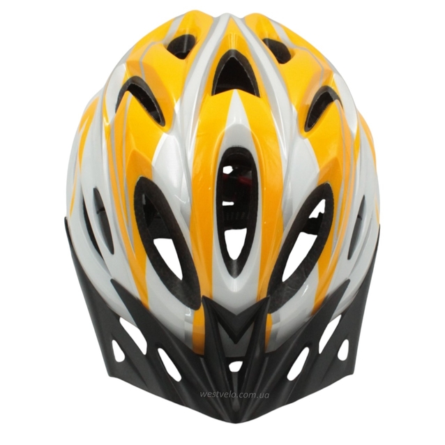 Вело шолом (54-56см) біло-жовтий фото westvelo.com