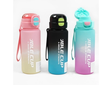 Фляга 750 ml JBLE CUP пластик (трубочка) чорно-синій