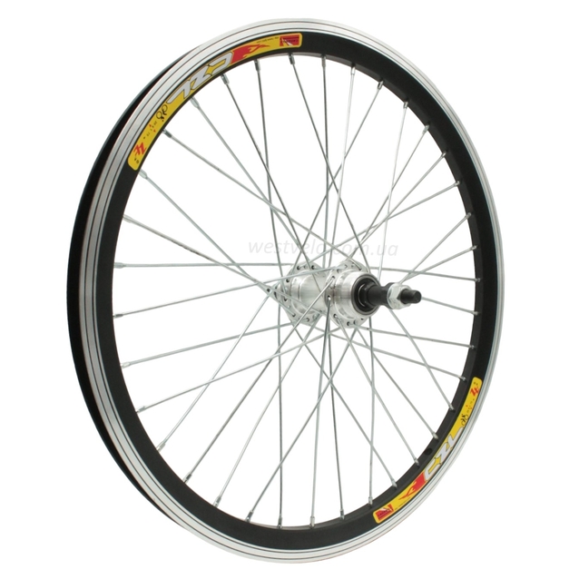 Колесо 20 зад, обід 2-ний чорний, втулка AL на промах, диск різьба фото westvelo.com