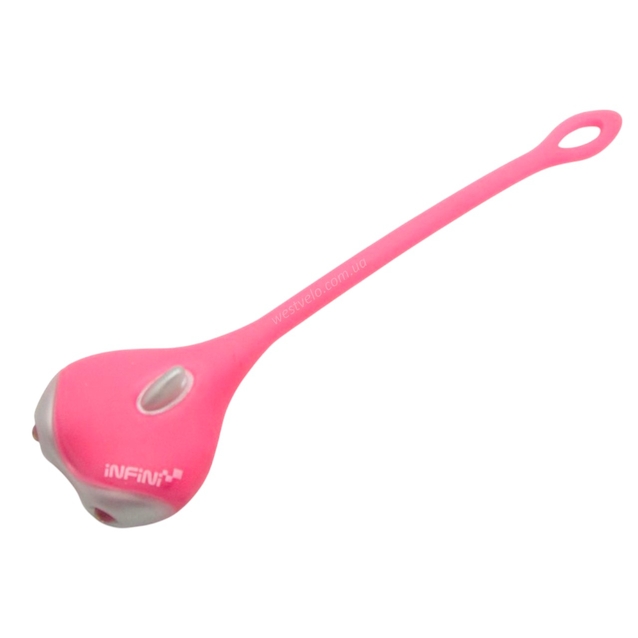 Мигалка на батарейках перед. INFINI I-201R "Amuse" 2 діоди, 2 режима, рожевий фото westvelo.com