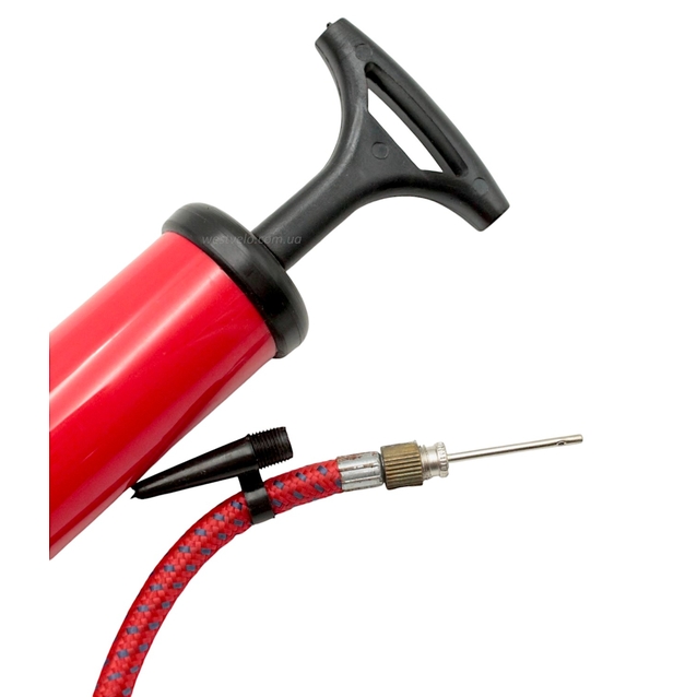 Насос для м'ячів, пластмасовий червоний L-145мм. фото westvelo.com