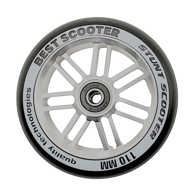 Колесо трюкового самоката "Best Scooter" (604) AL. Ø110мм, поліуретан, сірий фото westvelo.com