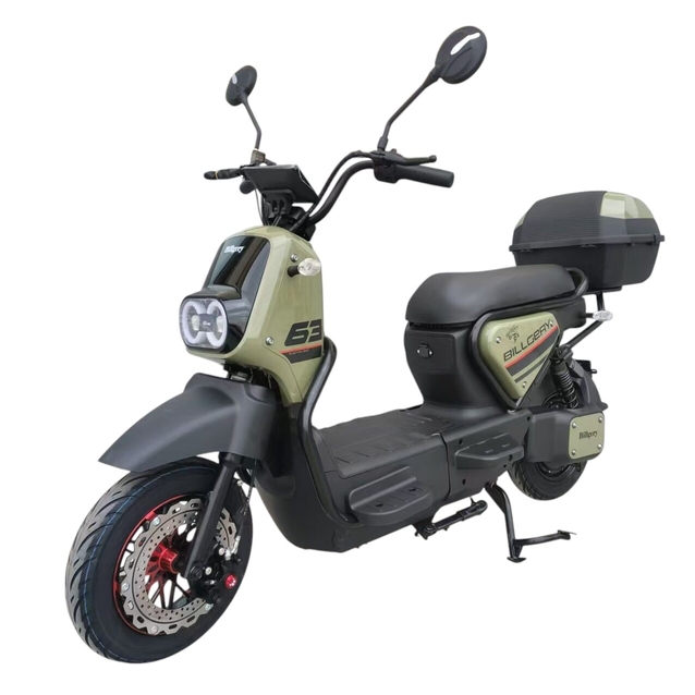 Електроскутер Corso «BILLGERY-63» B-84242, двигун 1000W, акумулятор 72V/20Ah свинцево-кислотний, оливковий + 1 ящик. акум, колеса 10" фото westvelo.com