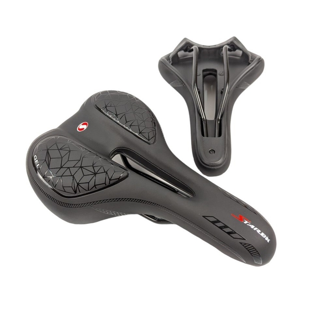 Сідло мтв на глагол з отвором STAR BK, GEL, чорне фото westvelo.com