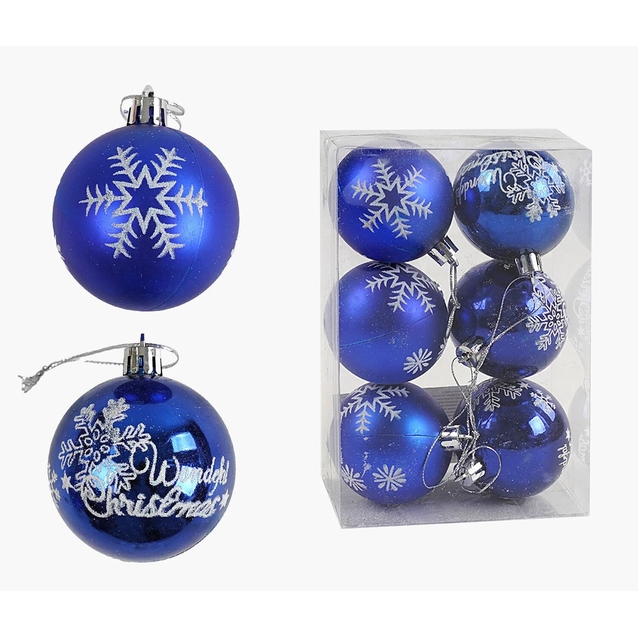 Новорічні прикраси .6 шт, кульки, D = 5,5 см, у слюді (C 67666) фото westvelo.com