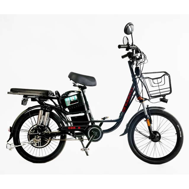 Електровелосипед 22 ST Corso «SHADOW»  SH-9038-7 / 9083-7 / с-31 сталь, 500W, акум 48V20AH, чорно-червоний фото westvelo.com