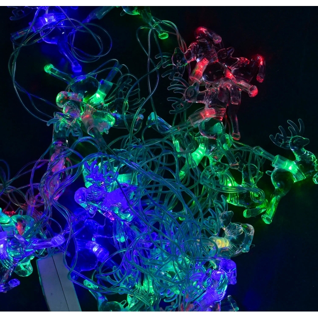 Гірлянда світлодіодна 5 м, 28 лампочок, «Олені» мультиколор, від мережі 220 В