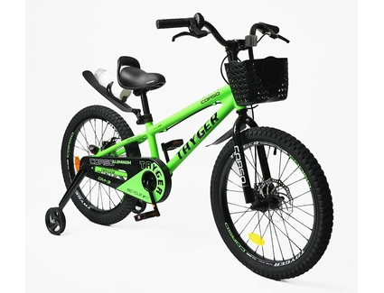 Дитячий велосипед 20 AL Corso «TAYGER»  TG-21708 алюмінієва рама, дискові гальма, салатовий
