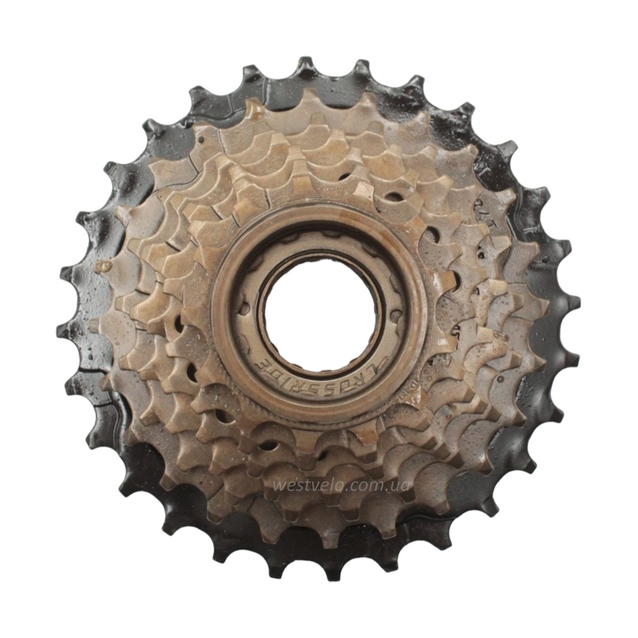 Зірка задня різьбова 7-рик CROSSRIDE чорно-коричнева (13-28T) фото westvelo.com