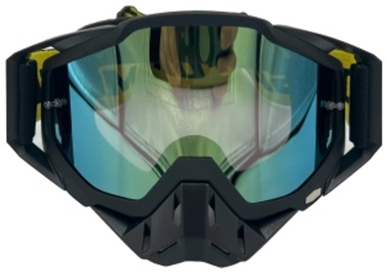 Мото окуляри Кросс-ендуро "MO-3" чорні із дзеркальною  (затемненою) лінзою