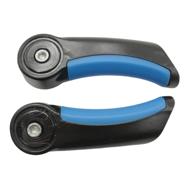 Роги руля (кріплення в руль) пластикові чорні з синіми вставками L-100мм. фото westvelo.com