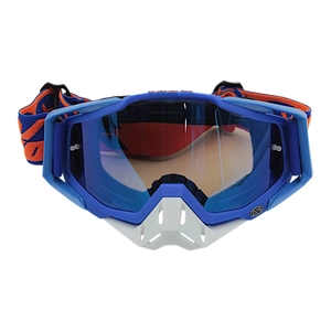 Мото окуляри Кросс-ендуро 100% 109-1-23, синьо-білий, дзеркальний візор (class B)
