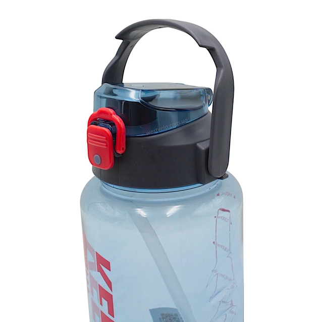Фляга 1600 ml харч.пластик, KEEPTO EXERCISE, (для тренувань) з трубкою, синя фото westvelo.com