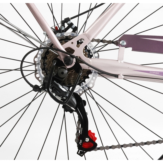 Міський велосипед 28 ST Corso «LIBERTY» LR-28833 сталь 20", (к-т SHIMANO) рожевий + кошик фото westvelo.com