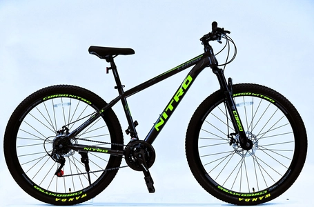 Велосипед 29 ST Corso «NITRO» NT-29877 сталь 17", (к-т SunRun) чорно-салатовий