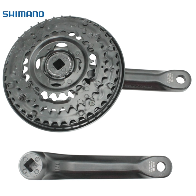 Система шатунів мтв мала SHIMANO FC-TY301 AL.(24/34/42Т) L-170мм. фото westvelo.com
