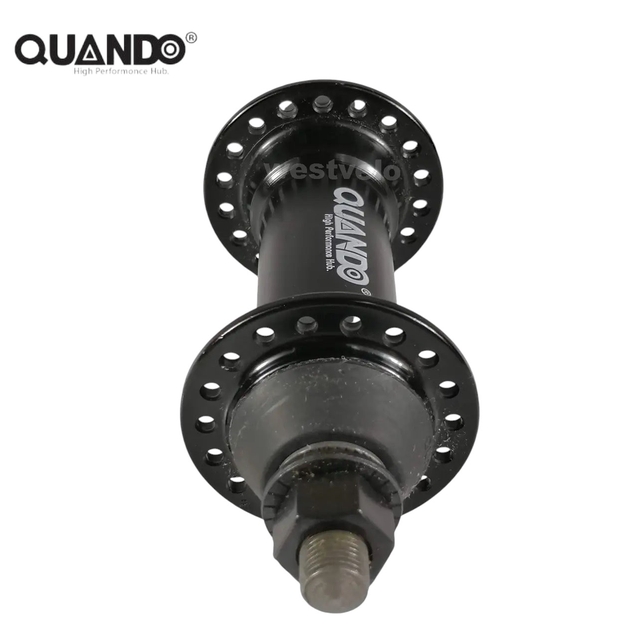 Втулка мтв передня QUANDO, алюмінієва, чорна (14Gx36H) фото westvelo.com