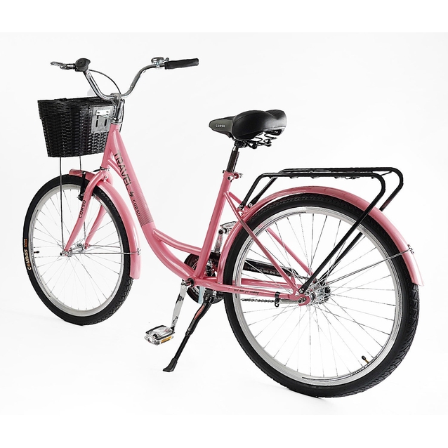Міський велосипед 26 ST Corso «TRAVEL» TL-26611 сталь 16,5", рожевий (+к(чорний)/к/б) фото westvelo.com