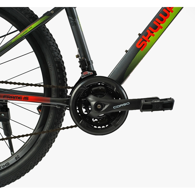 Велосипед 26 ST Corso «SKYWALKER» SW-26333 сталь 15", (к-т SunRun) сіро-помаранчевий фото westvelo.com